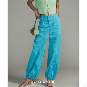 Maeve Clean Balloon Cargo Jogger Pants Anthropologie Utility Bright Blue Size 8‎